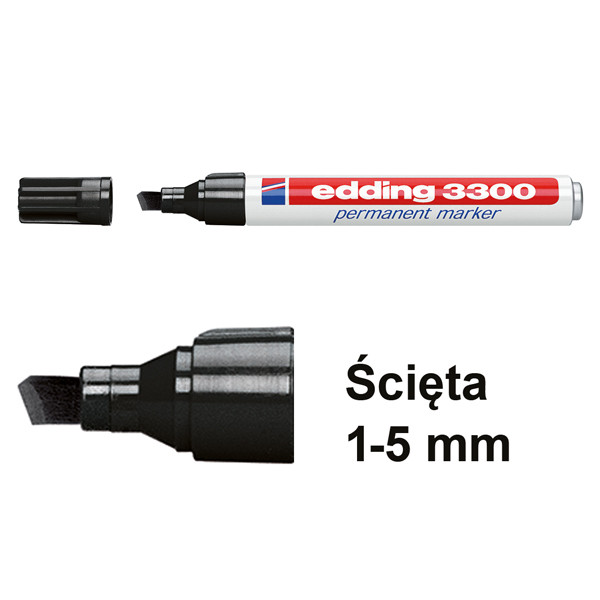 Edding Marker permanentny Edding 3300 czarny (ścięta 1–5 mm) 4-3300001 200814 - 1