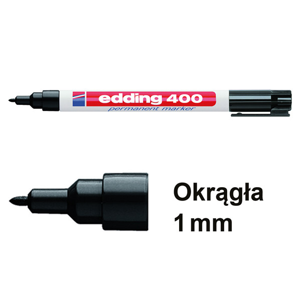Edding Marker permanentny Edding 400 czarny (okrągły 1 mm) 4-400001 200524 - 1