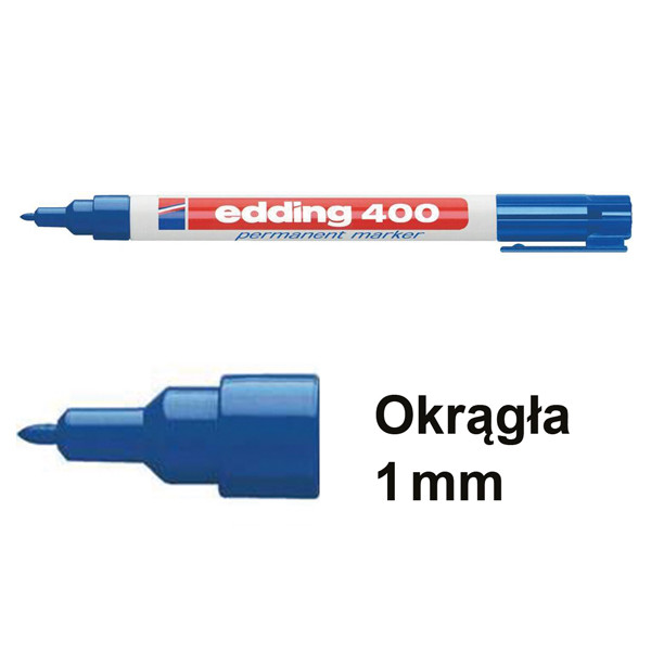Edding Marker permanentny Edding 400 niebieski (okrągły 1 mm) 4-400003 200528 - 1