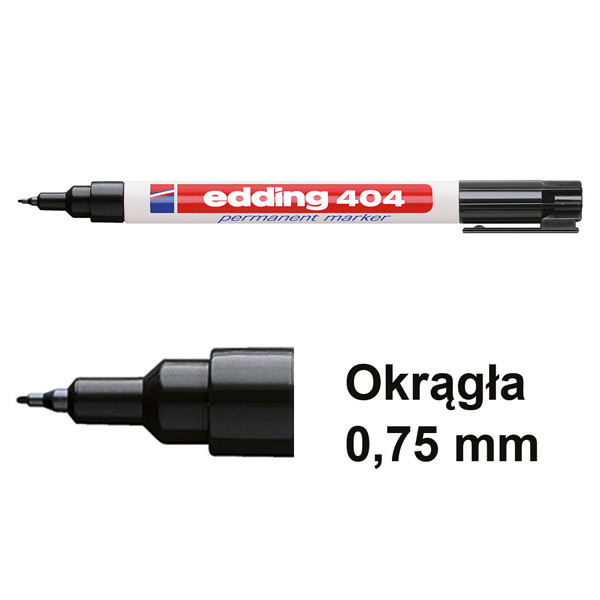 Edding Marker permanentny Edding 404 czarny (okrągły 0,75 mm) 4-404001 200827 - 1
