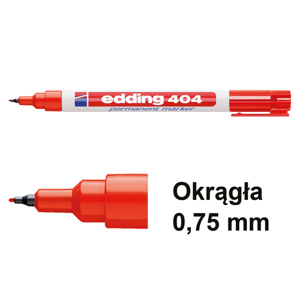 Edding Marker permanentny Edding 404 czerwony (okrągły 0,75 mm) 4-404002 200828 - 1