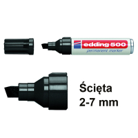Edding Marker permanentny Edding 500 czarny (ścięta 2–7 mm) 4-500001 200516