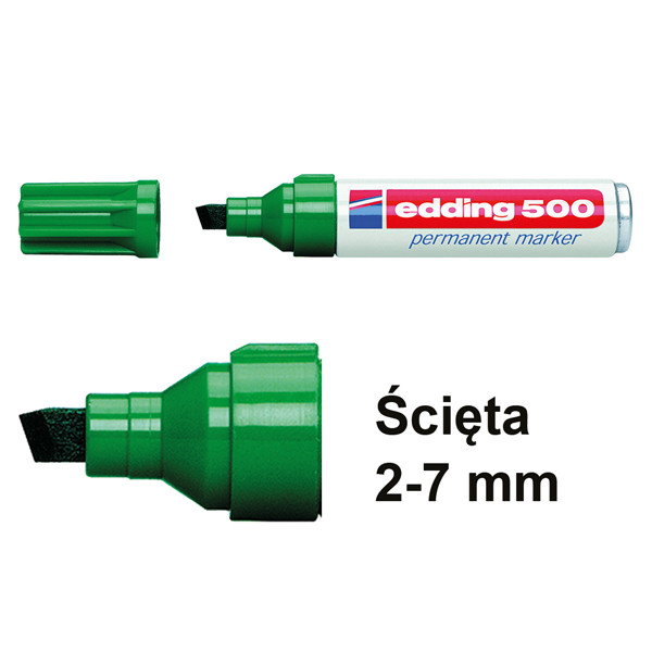 Edding Marker permanentny Edding 500 zielony (ścięta 2–7 mm) 4-500004 200522 - 1