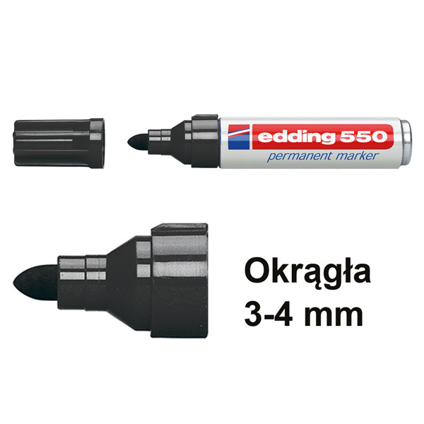 Edding Marker permanentny Edding 550 czarny (okrągły 3-4 mm) 4-550001 200831 - 1