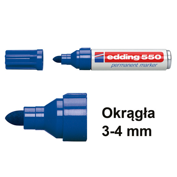 Edding Marker permanentny Edding 550 niebieski (okrągły 3-4 mm) 4-550003 200833 - 1