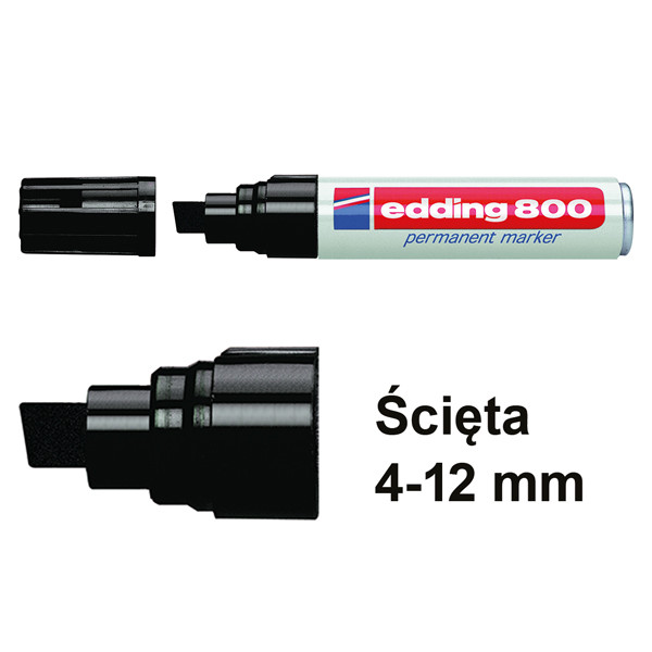 Edding Marker permanentny Edding 800 czarny (ścięta 4–12 mm) 4-800001 200508 - 1