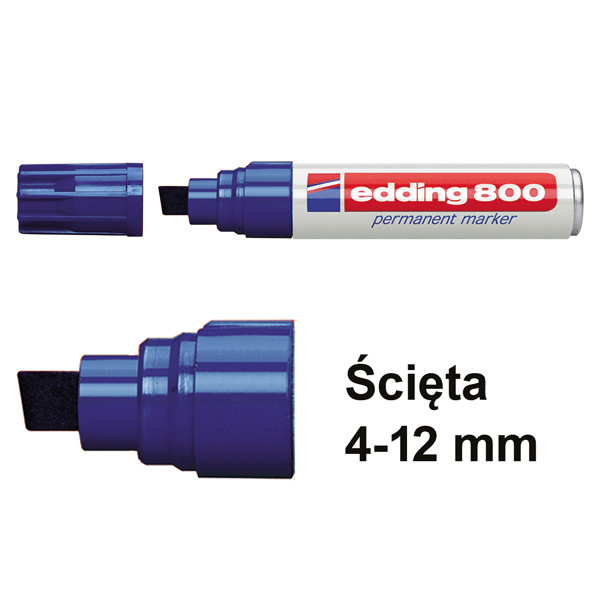Edding Marker permanentny Edding 800 niebieski (ścięta 4–12 mm) 4-800003 200512 - 1