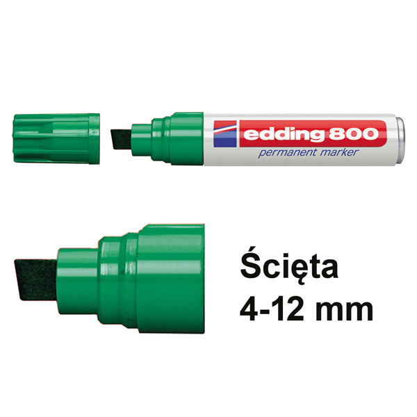 Edding Marker permanentny Edding 800 zielony (ścięty 4–12 mm) 4-800004 200514 - 1