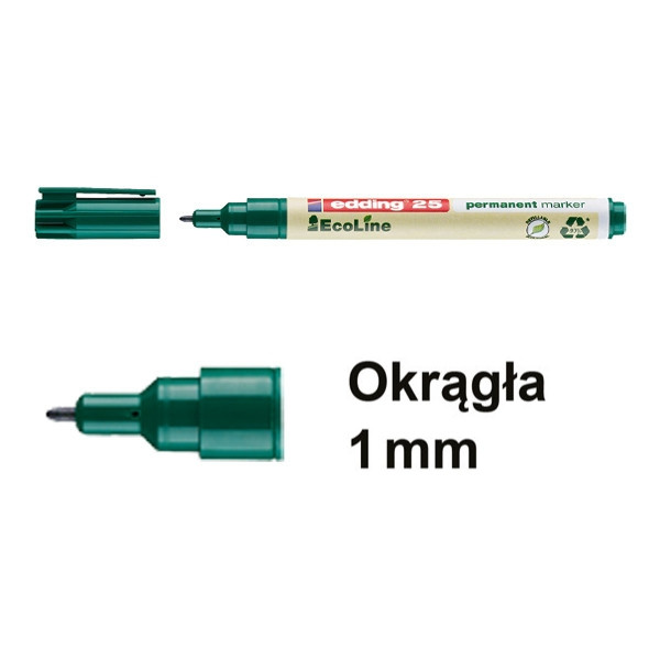 Marker permanentny Edding EcoLine 25 zielony (okrągły 1 mm) 240341 - 1