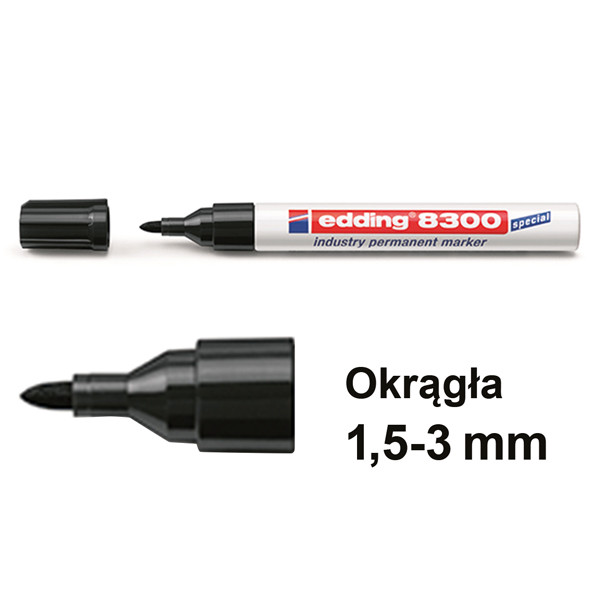 Marker przemysłowy Edding 8300 czarny (okrągły 1,5 - 3 mm) 239308 - 1