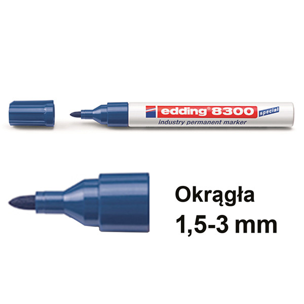 Marker przemysłowy Edding 8300 niebieski (okrągły 1,5 - 3 mm) 239310 - 1