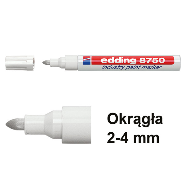 Edding Marker przemysłowy Edding 8750 biały (okrągły 2 - 4 mm) 4-8750049 200782 - 1