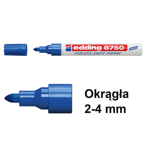 Edding Marker przemysłowy Edding 8750 niebieski (okrągły 2 - 4 mm) 4-8750003 200774 - 1