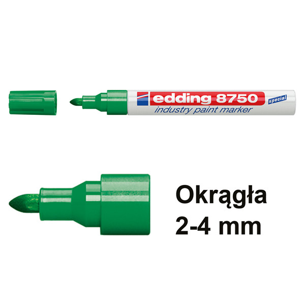 Edding Marker przemysłowy Edding 8750 zielony (okrągły 2 - 4 mm) 4-8750004 200776 - 1