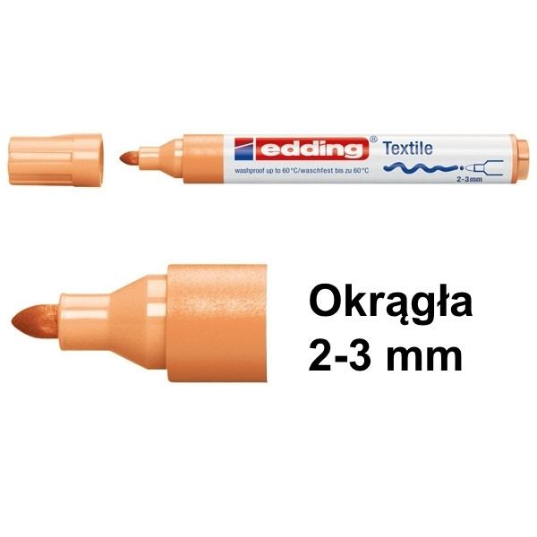 Marker tekstylny Edding 4500 jasnopomarańczowy (okrągły 2-3 mm) 200742 - 1