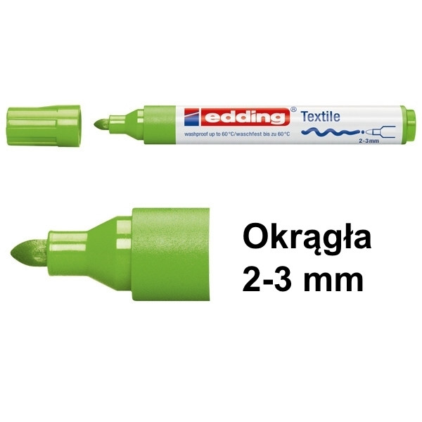 Marker tekstylny Edding 4500 jasnozielony (okrągły 2-3 mm) 200738 - 1