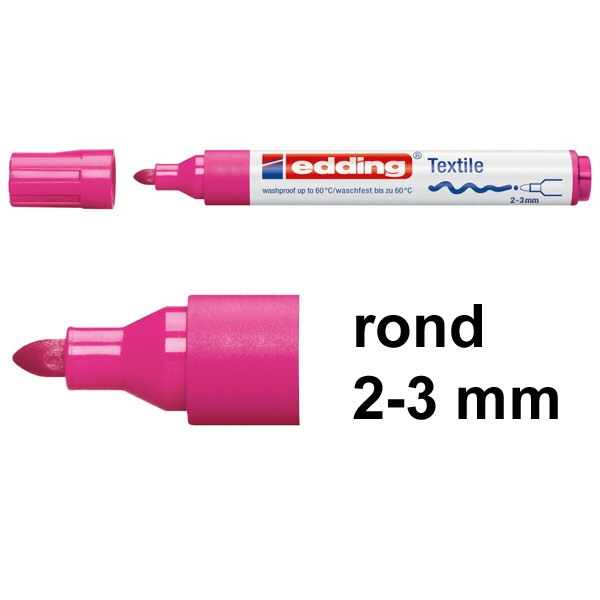 Marker tekstylny Edding 4500 neonowy różowy (okrągły 2-3 mm) 200748 - 1