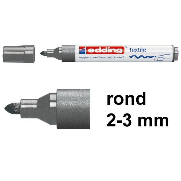 Marker tekstylny Edding 4500 szary (okrągły 2-3 mm) 200740 - 1