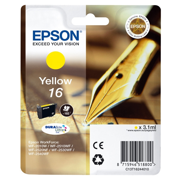Epson 16XL (T1634) tusz żółty, zwiększona pojemność, oryginalny C13T16344010 C13T16344012 026536 - 1