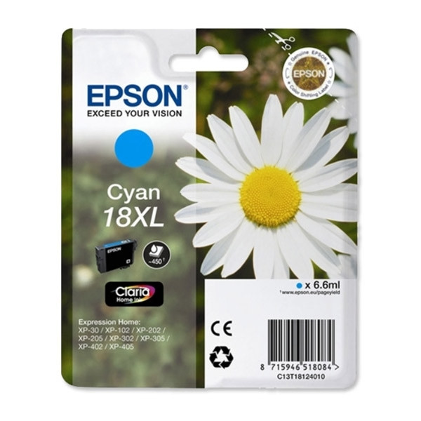 Epson 18XL (T1812) tusz niebieski, zwiększona pojemność, oryginalny C13T18124010 C13T18124012 026480 - 1