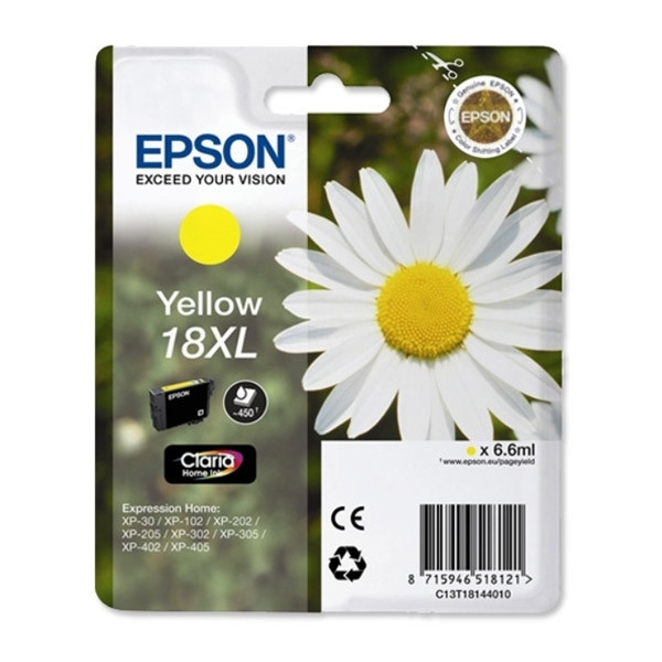 Epson 18XL (T1814) tusz żółty, zwiększona pojemność, oryginalny C13T18144010 C13T18144012 C13T18144022 026484 - 1
