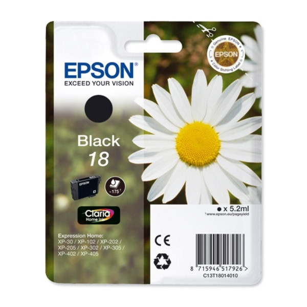Epson 18 (T1801) tusz czarny, oryginalny C13T18014010 C13T18014012 026468 - 1