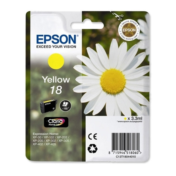 Epson 18 (T1804) tusz żółty, oryginalny C13T18044010 C13T18044012 026474 - 1