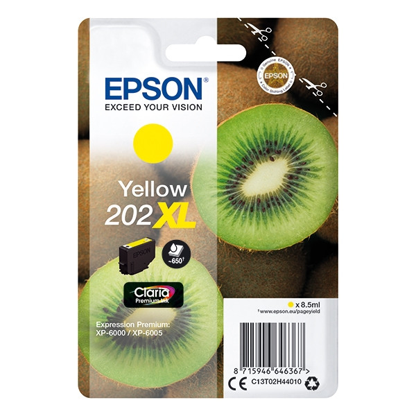 Epson 202XL tusz żółty, zwiększona pojemność, oryginalny C13T02H44010 027144 - 1
