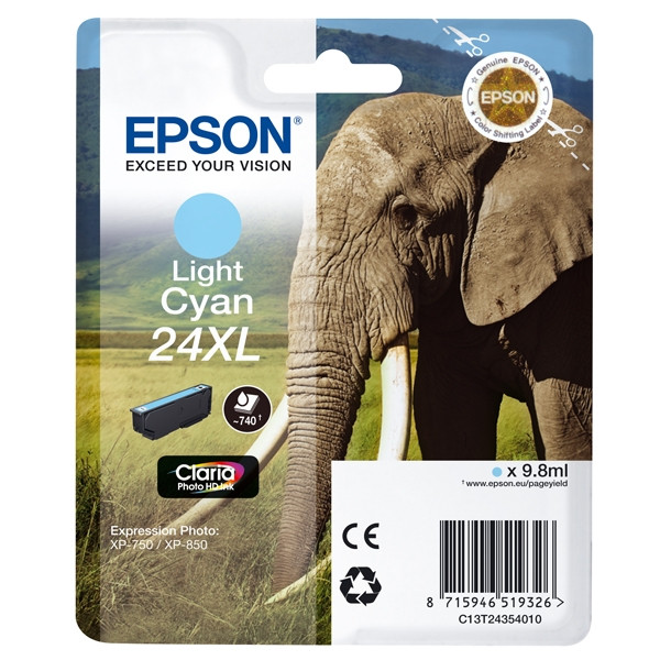 Epson 24XL (T2435) tusz jasnoniebieski, zwiększona pojemność, oryginalny C13T24354010 C13T24354012 026598 - 1