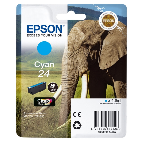 Epson 24 (T2422) tusz niebieski, oryginalny C13T24224010 C13T24224012 026578 - 1