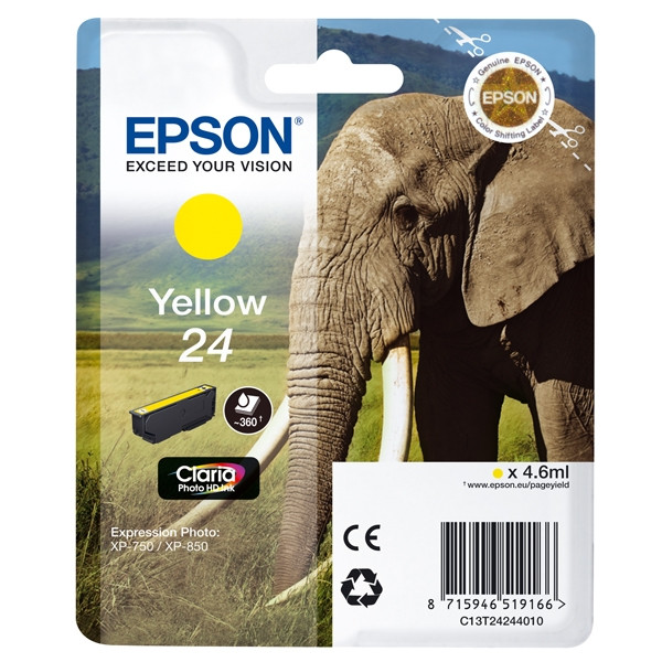 Epson 24 (T2424) tusz żółty, oryginalny C13T24244010 C13T24244012 026582 - 1