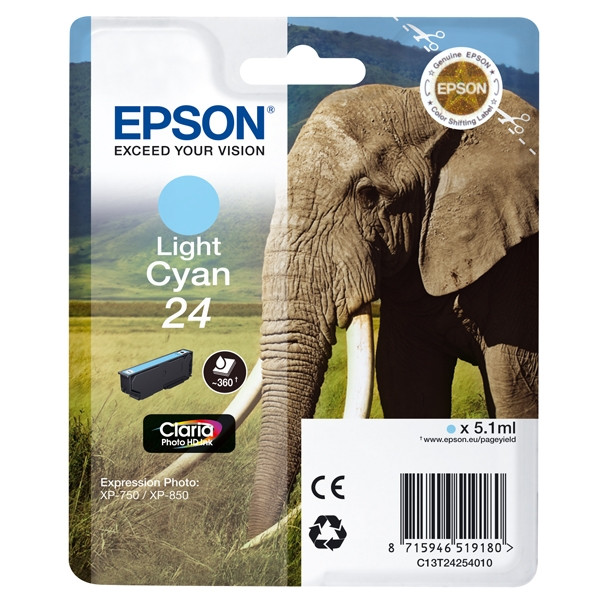 Epson 24 (T2425) tusz jasnoniebieski, oryginalny C13T24254010 C13T24254012 026584 - 1