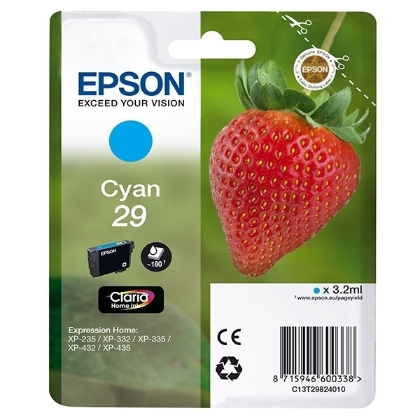 Epson 29 (T2982) tusz niebieski, oryginalny C13T29824010 C13T29824012 026832 - 1