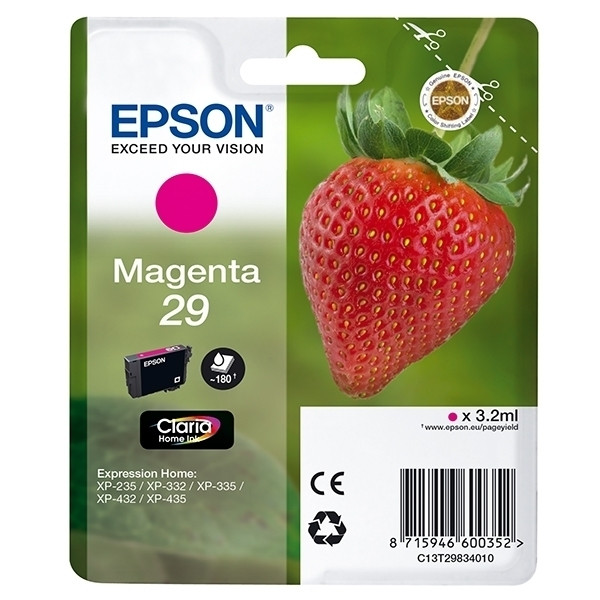 Epson 29 (T2983) tusz czerwony, oryginalny C13T29834010 C13T29834012 026836 - 1