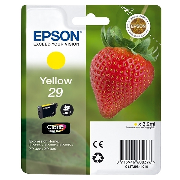 Epson 29 (T2984) tusz żółty, oryginalny C13T29844010 C13T29844012 026840 - 1