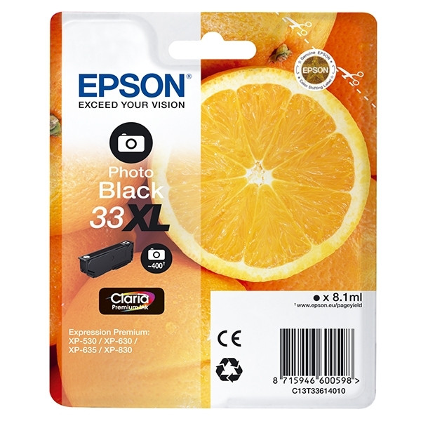 Epson 33XL (T3361) tusz foto czarny, zwiększona pojemność, oryginalny C13T33614010 C13T33614012 026854 - 1