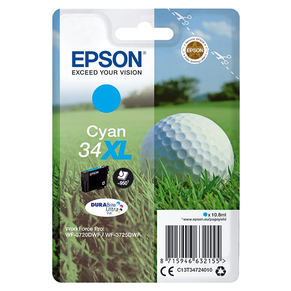 Epson 34XL (T3472) tusz niebieski, zwiększona pojemność, oryginalny C13T34724010 027020 - 1