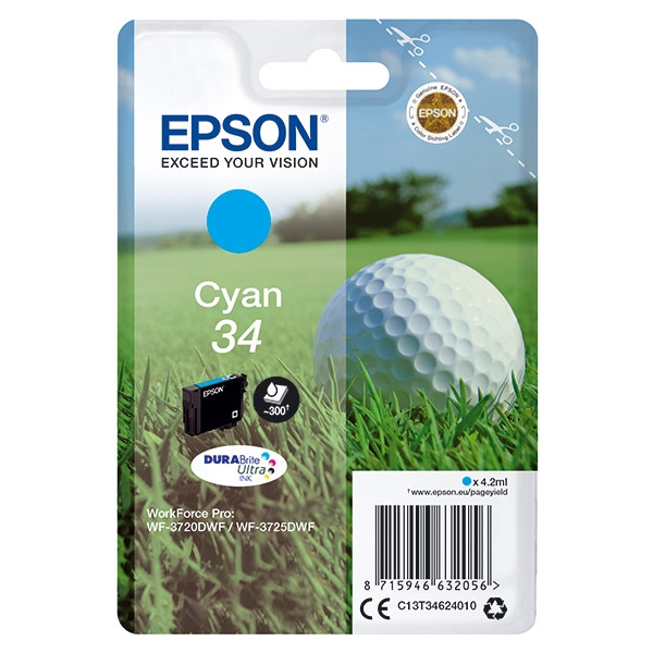Epson 34 (T3462) tusz niebieski, oryginalny C13T34624010 027012 - 1