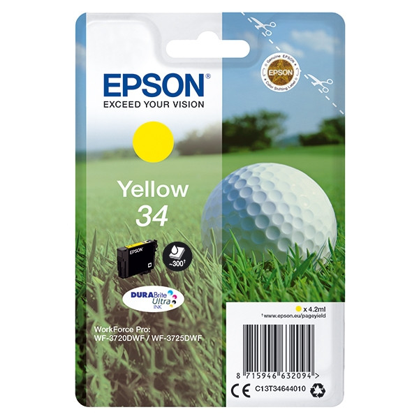 Epson 34 (T3464) tusz żółty, oryginalny C13T34644010 027016 - 1