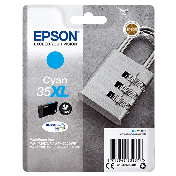 Epson 35XL (T3592) tusz niebieski, zwiększona pojemność, oryginalny C13T35924010 027036 - 1