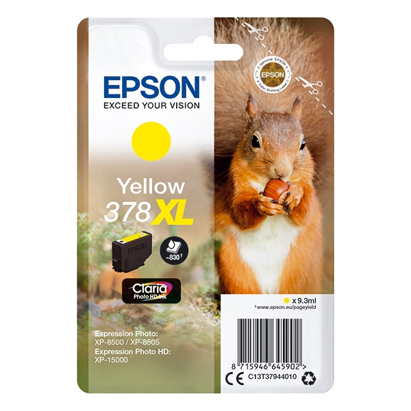 Epson 378XL tusz żółty, zwiększona pojemność, oryginalny C13T37944010 027116 - 1