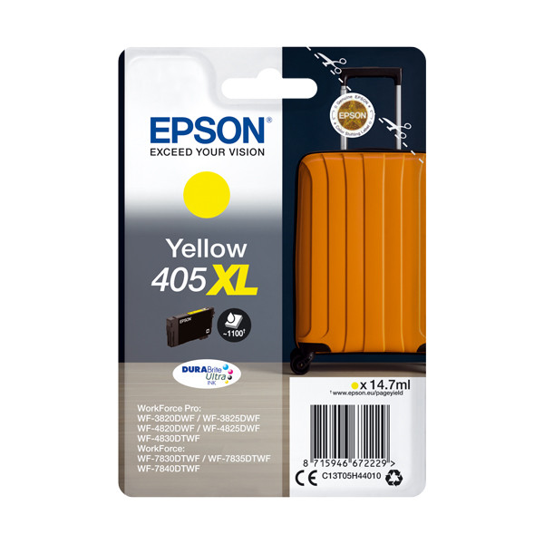 Epson 405XL tusz żółty, zwiększona pojemność, oryginalny C13T05H44010 C13T05H44020 083552 - 1