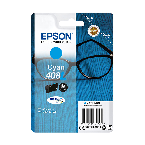 Epson 408XL tusz niebieski o zwiększonej pojemności, oryginalny C13T09K24010 024126 - 1