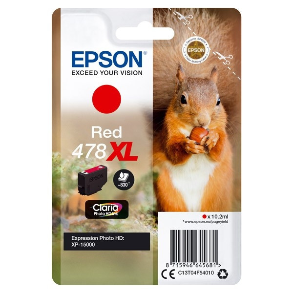 Epson 478XL tusz intensywna czerwień, zwiększona pojemność, oryginalny C13T04F54010 027194 - 1