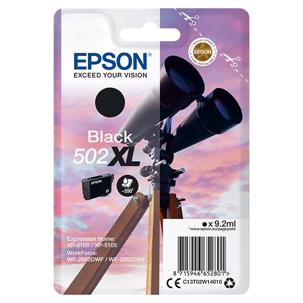 Epson 502XL (C13T02W14010) tusz czarny, zwiększona pojemność, oryginalny C13T02W14010 C13T02W14020 024108 - 1