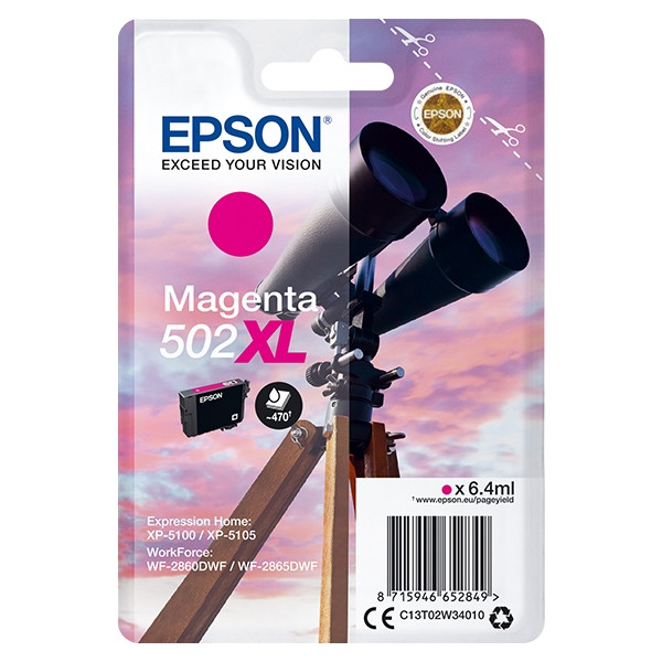 Epson 502XL (C13T02W34010) tusz czerwony, zwiększona pojemność, oryginalny C13T02W34010 C13T02W34020 024112 - 1