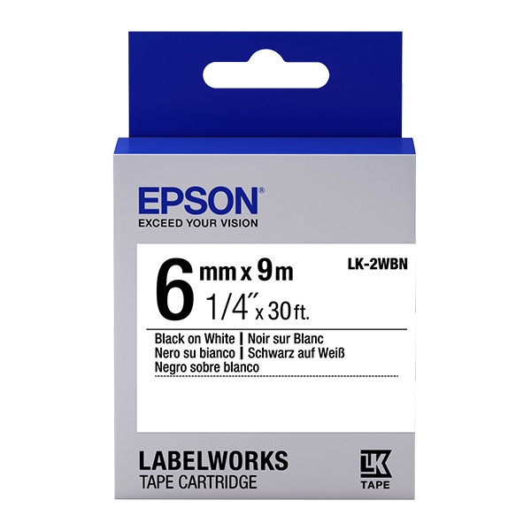 Epson LK-2WBN taśma czarny na białym  6 mm, oryginalna C53S652003 083162 - 1