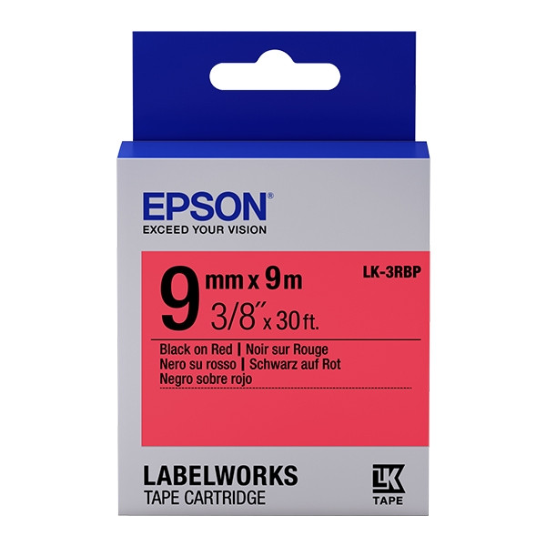 Epson LK-3RBP taśma, czarna na czerwonym 9 mm, oryginalna C53S653001 083164 - 1
