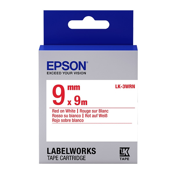 Epson LK-3WRN taśma, czerwony na białym 9 mm, oryginalny C53S653008 083180 - 1