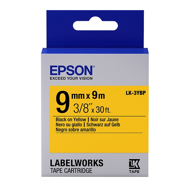 Epson LK-3YBP taśma czarny na żółtym 9 mm, oryginalny C53S653002 083166 - 1